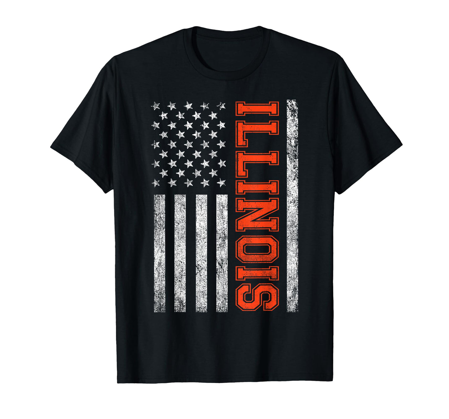 Retro Illinois Tee Vintage Illinois Orange Blue Throwback IL T-Shirt