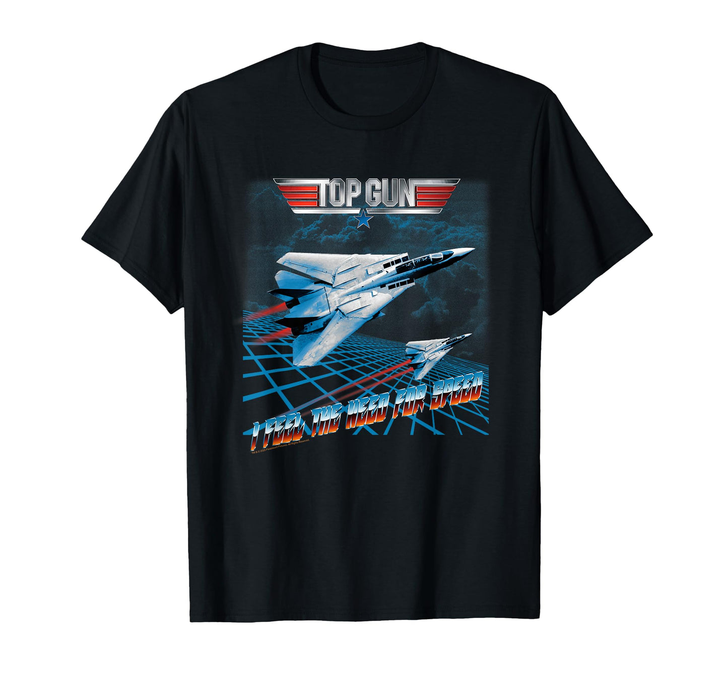 Top Gun Retro Chrome The Need for Speed Action Movie T-Shirt