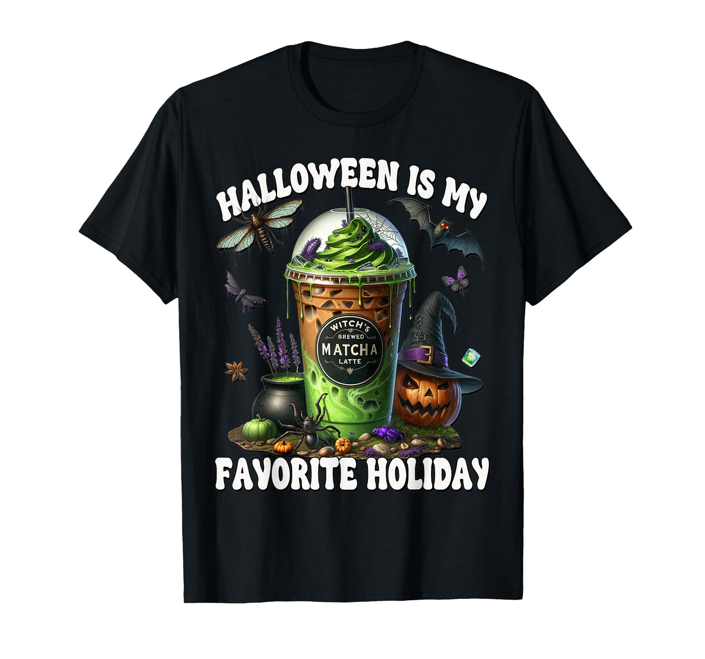 Witch Iced Coffee Cup Halloween is My Favorite Holiday T-Shirt