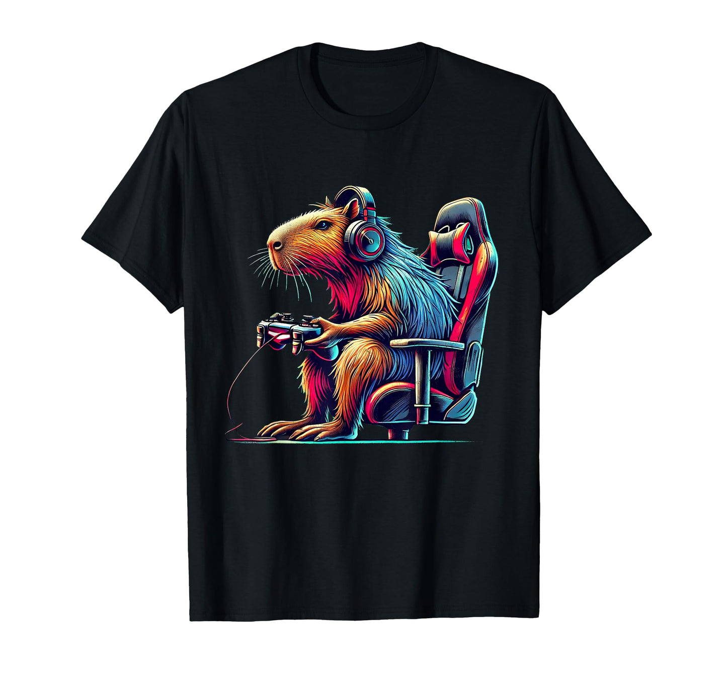 Funny Capybara Gaming Retro Rodent Capybara Video Games T-Shirt