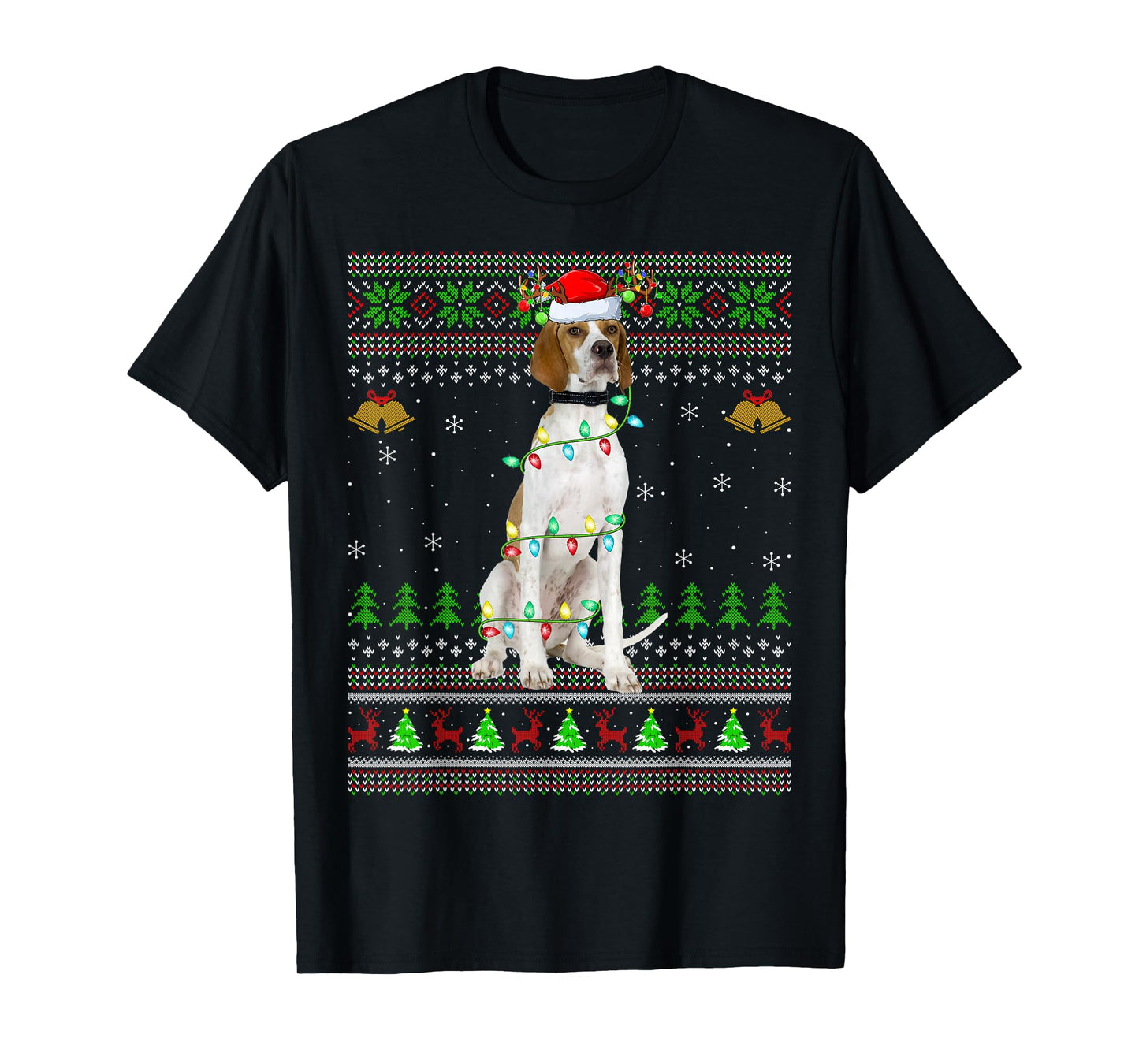 English Pointer Dog Ugly Christmas Sweaters Holiday Xmas T-Shirt