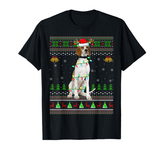 English Pointer Dog Ugly Christmas Sweaters Holiday Xmas T-Shirt