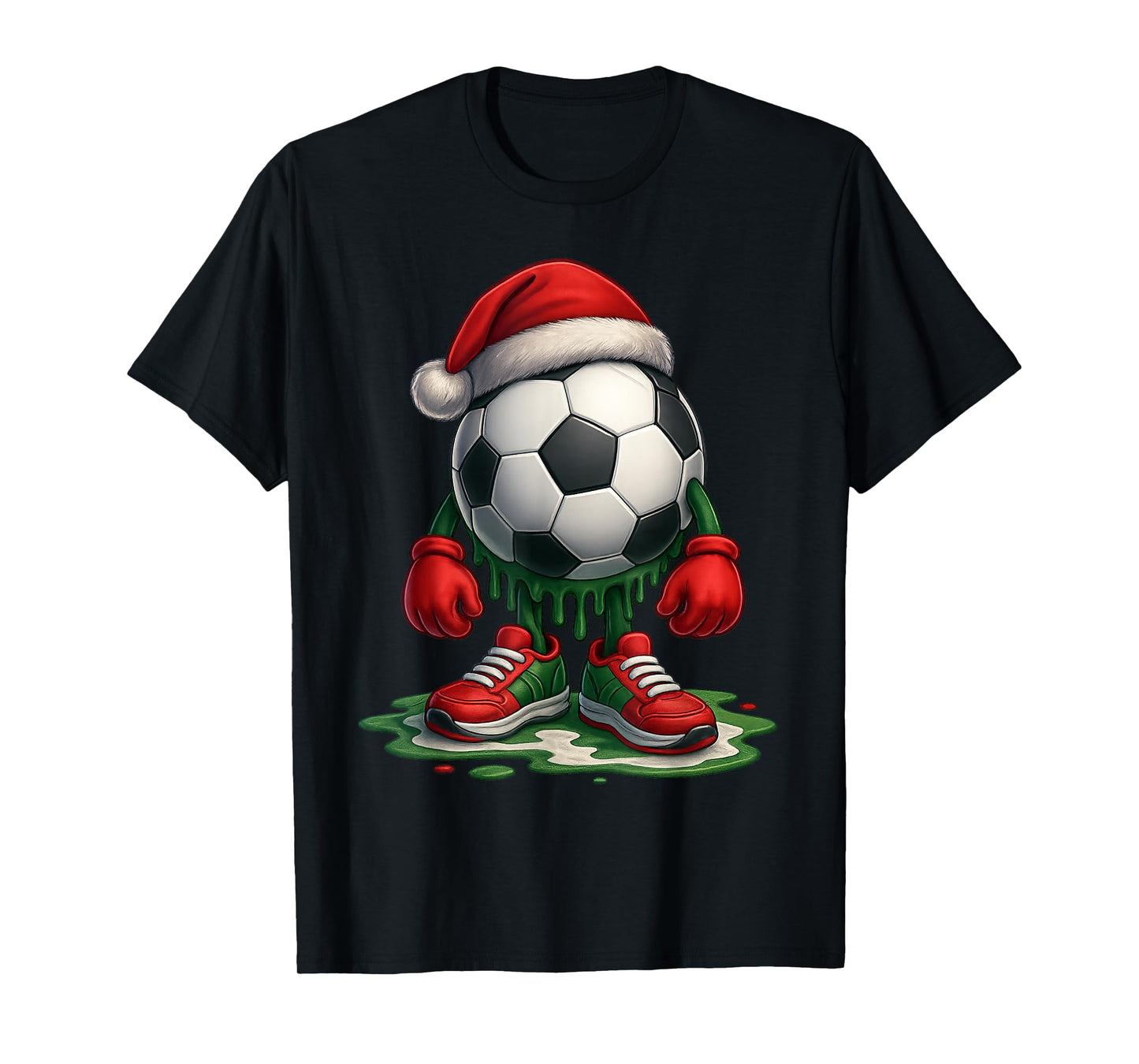 Ice Cream Soccer Drip Men Boys Christmas Tee Gamer Football T-Shirt
