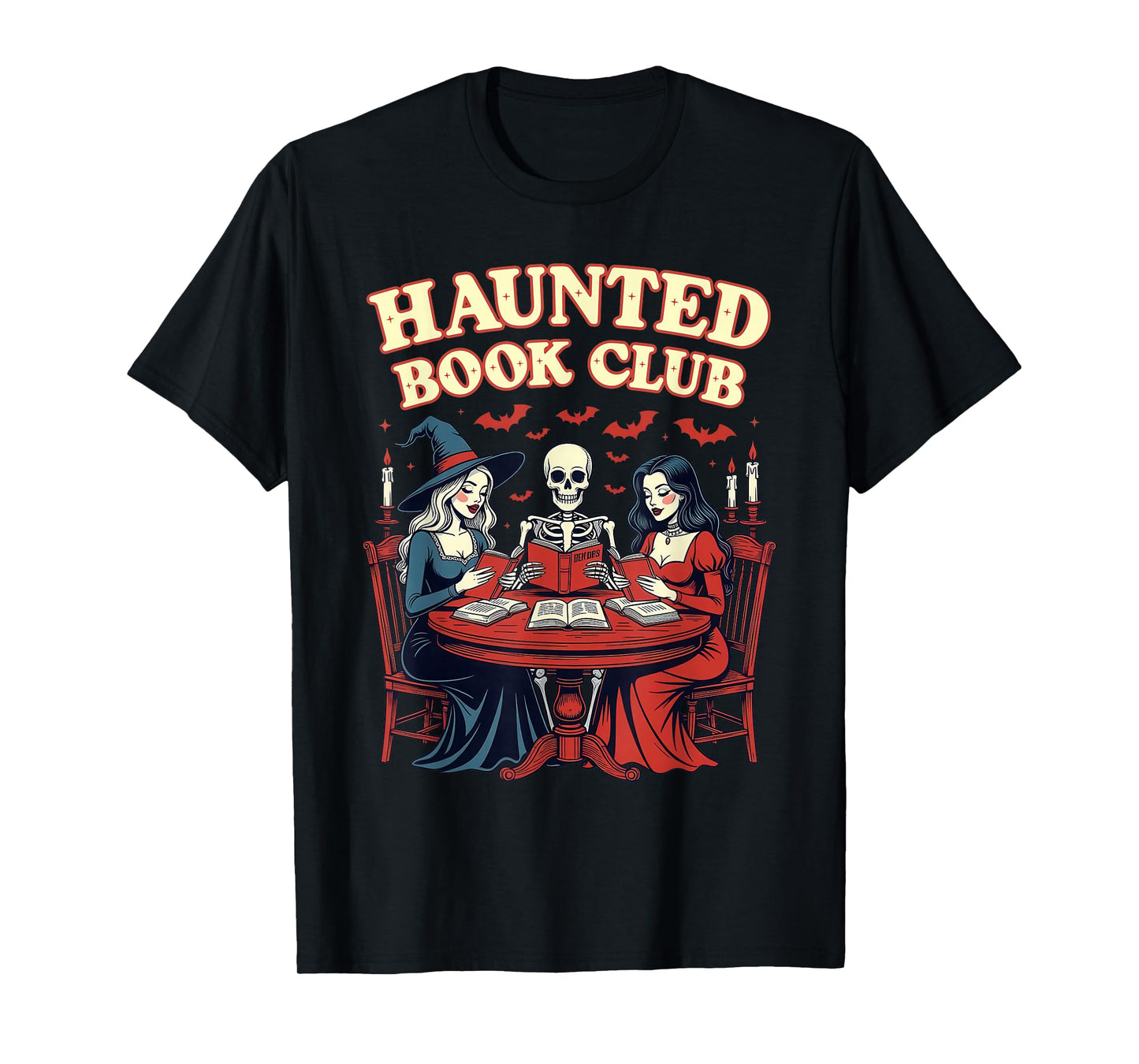 Haunted Book Club Halloween Reading Witch T-Shirt