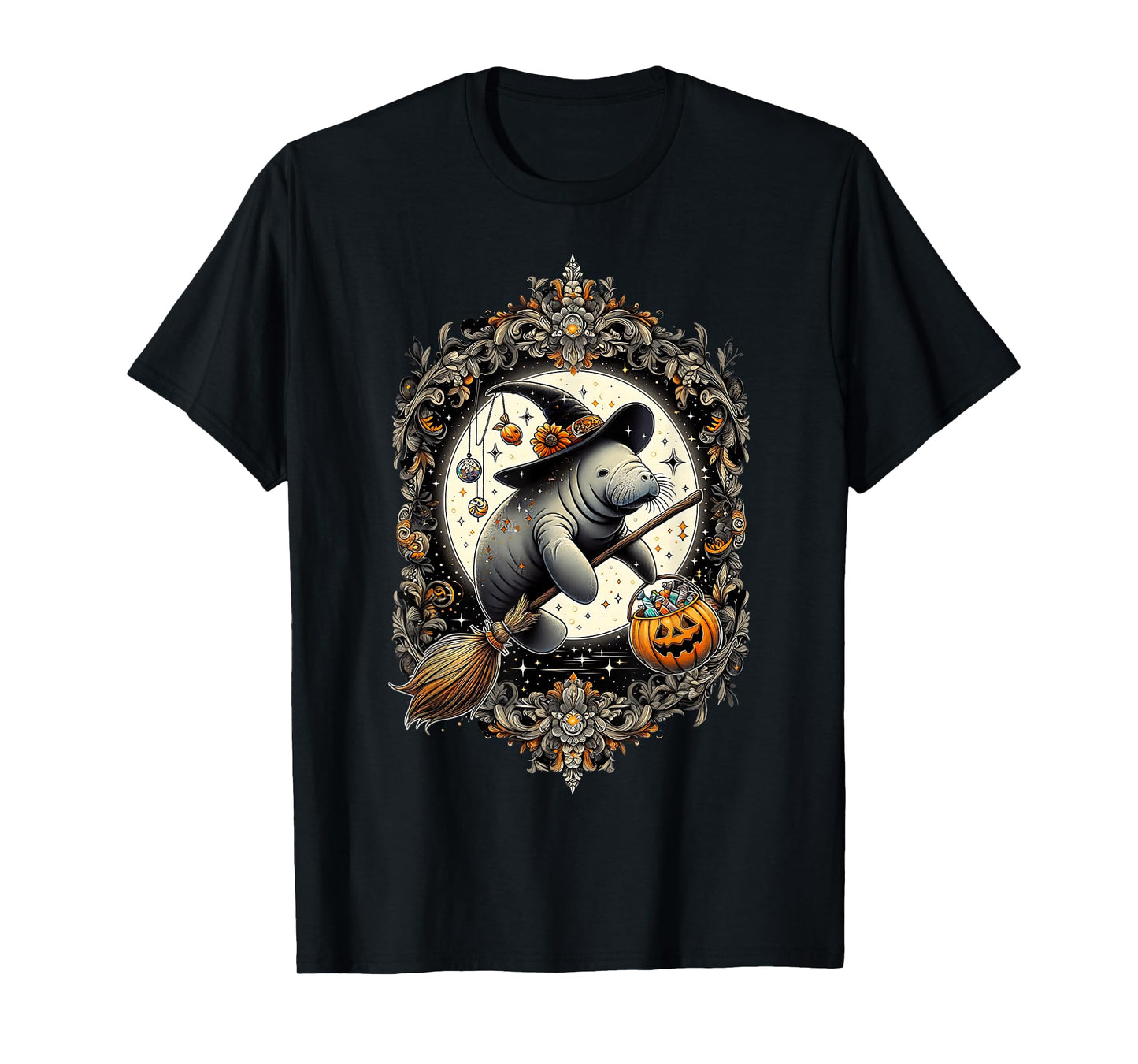 Manatee Witch Halloween Costume Trick or Treat Men Women T-Shirt