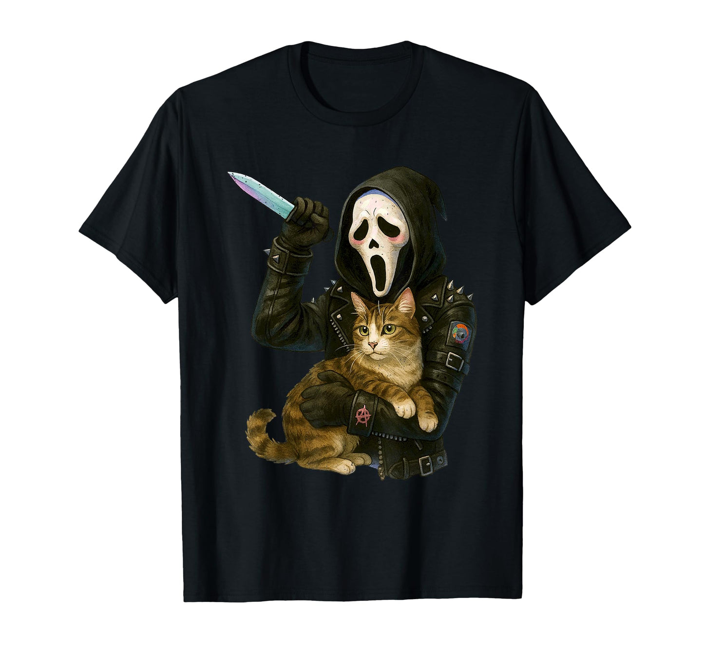 Grim Reaper Cat Halloween Funny Kitten Lover Feline T-Shirt
