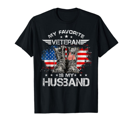 Veterans Day My Favorite Veteran Is My Husband Proud Wife T-Shirt