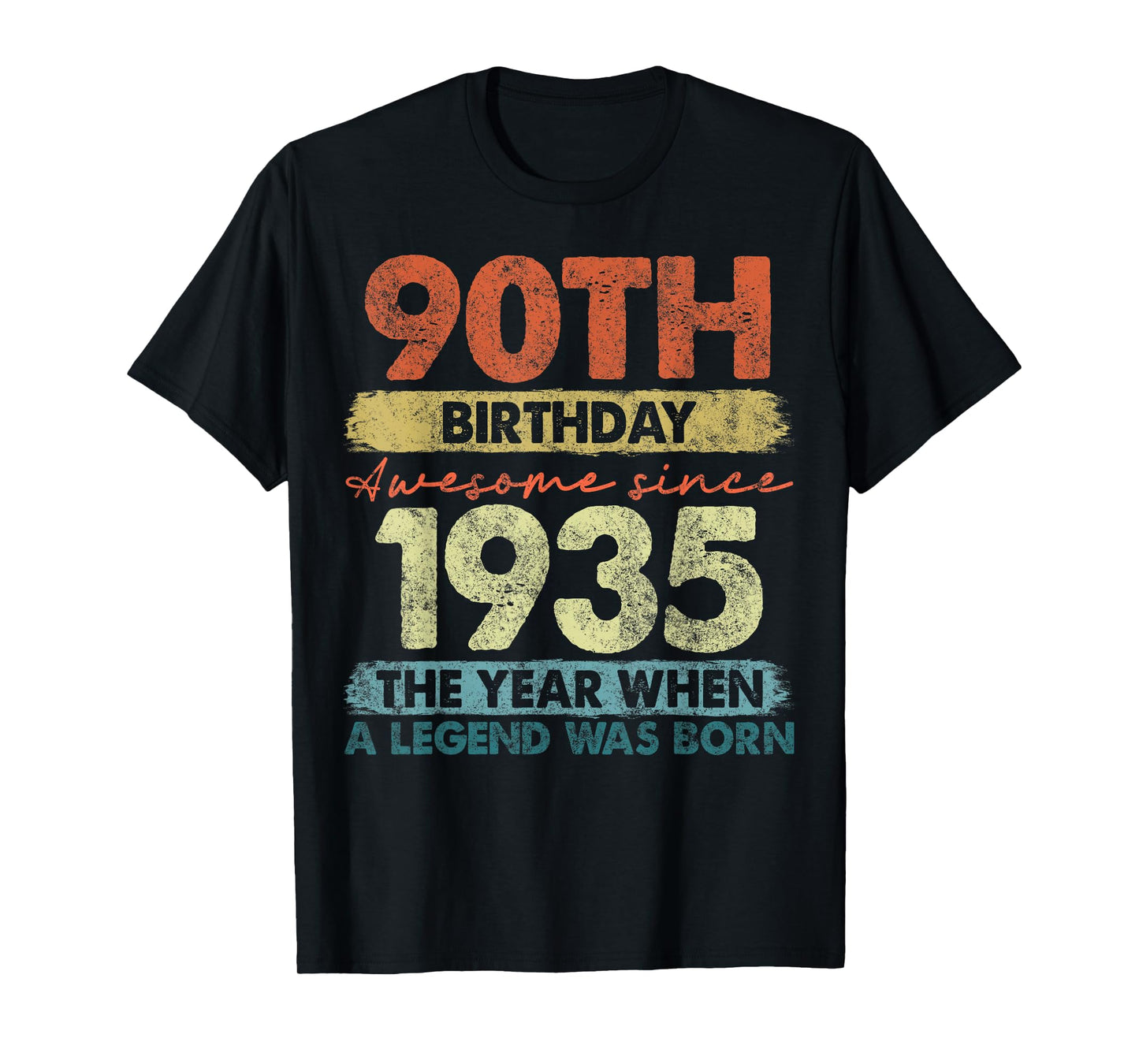 Vintage Legend Birthday Shirts For Men Women 2025 90 Year Old Gifts Vintage 1935 Limited Edition 90th Birthday T-Shirt Unisex-Adults and Kids Black Short Sleeve Small T-Shirt
