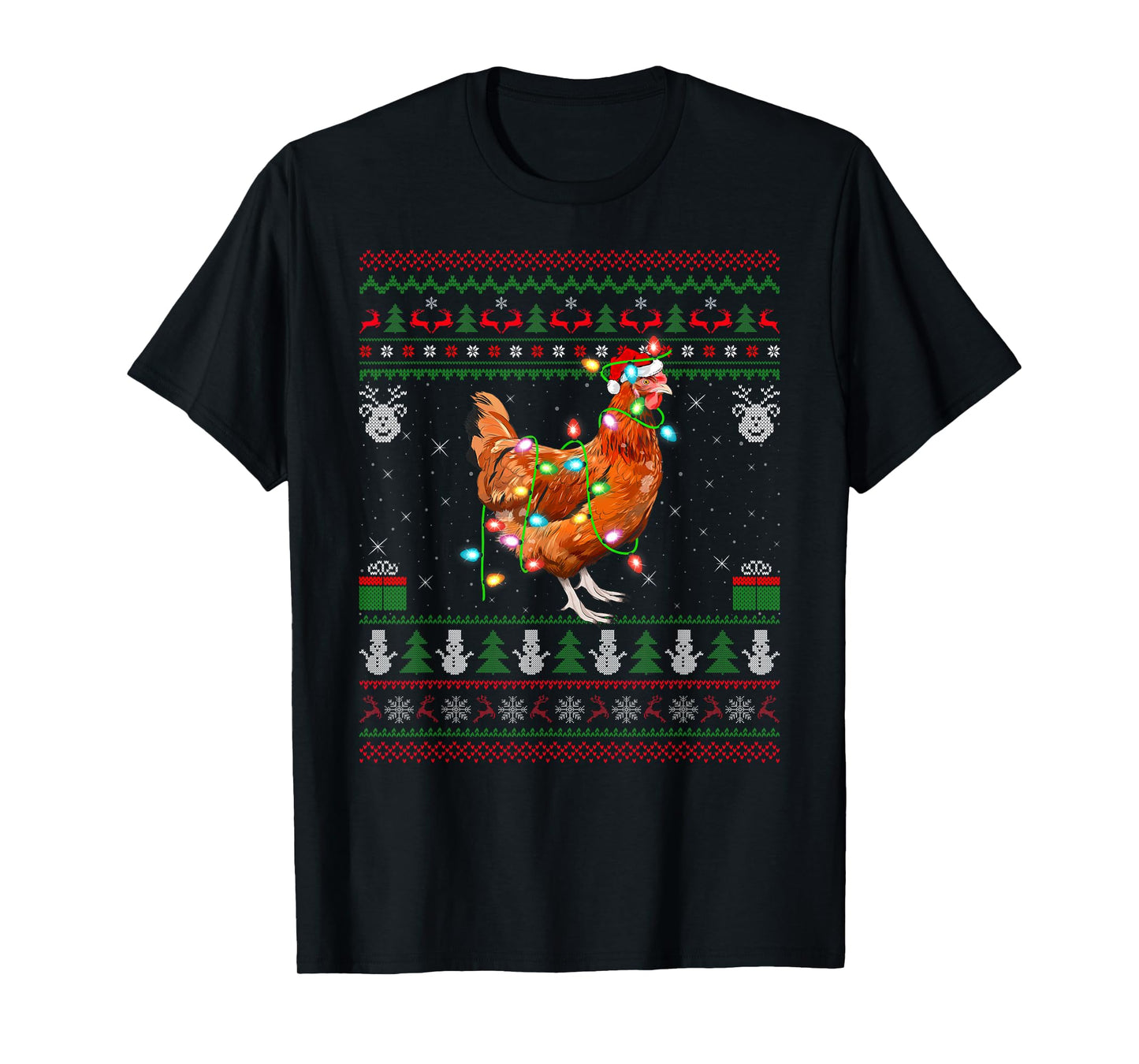 Chicken Ugly Xmas Sweaters Farm Animal Chicken Christmas T-Shirt