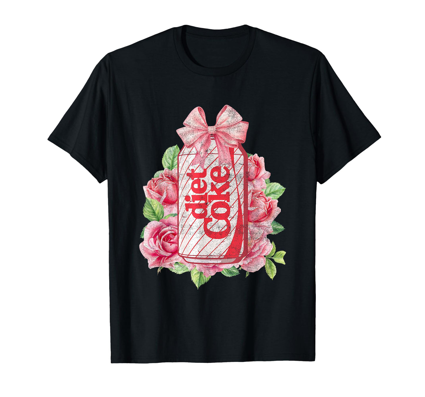 Coca-Cola Diet Coke With Pink Bow Floral Logo Vintage T-Shirt
