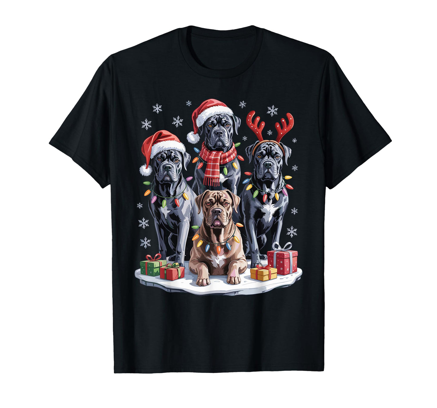 Cute Cane Corso Christmas Puppies Dog Lovers Funny Holiday T-Shirt