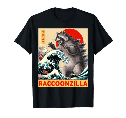 Raccoon Japanese Art Funny Racoon Gifts For Men Women Kid T-Shirt