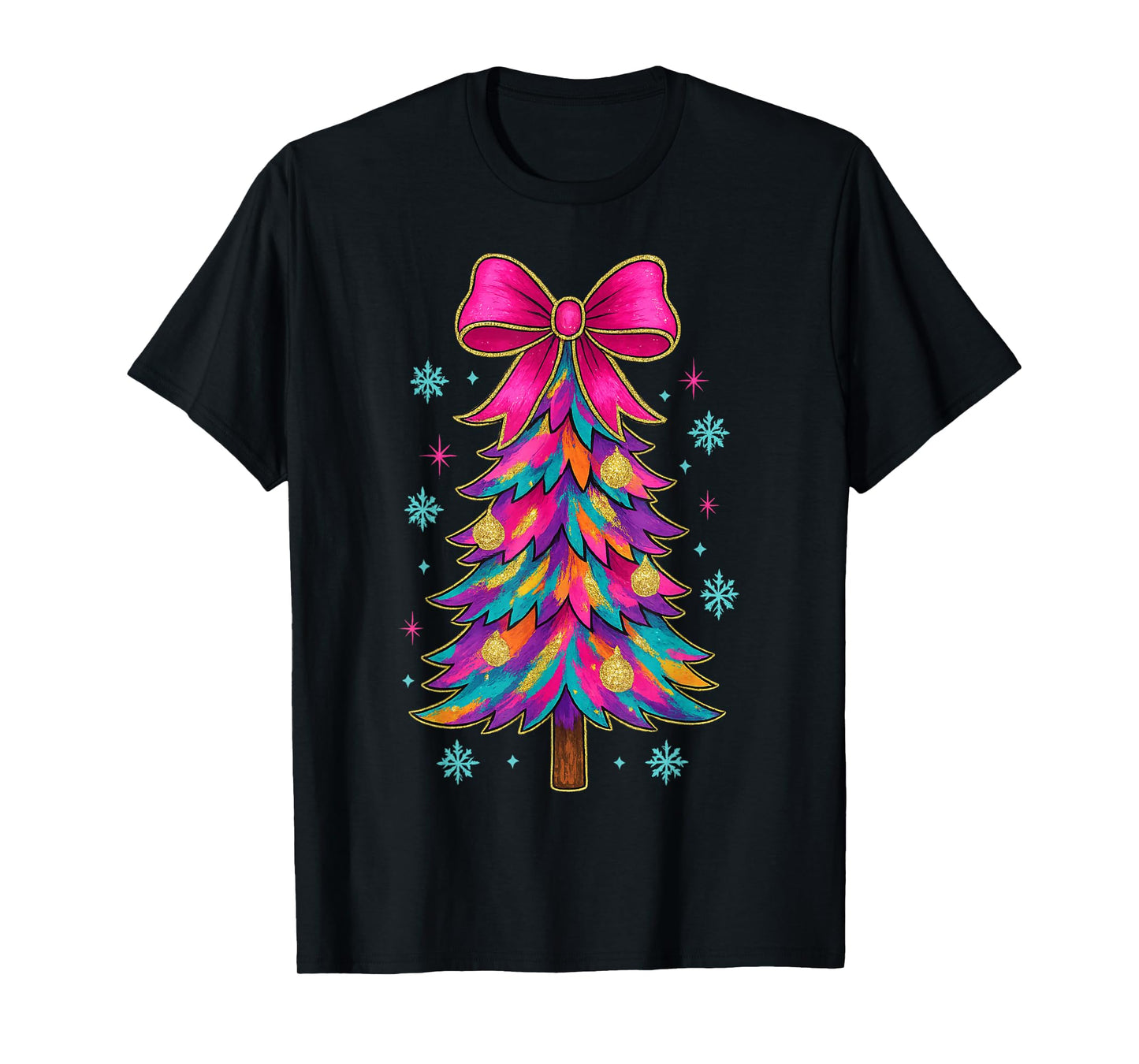 Preppy Coquette Tree Christmas Crew 2025 Family Matching tee T-Shirt