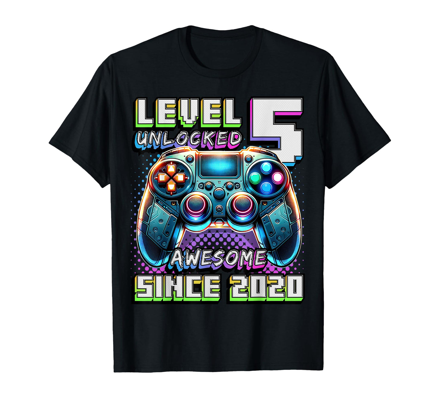 5th Birthday Boy Level 5 Gamer 5 Year Video Game Party T-Shirt