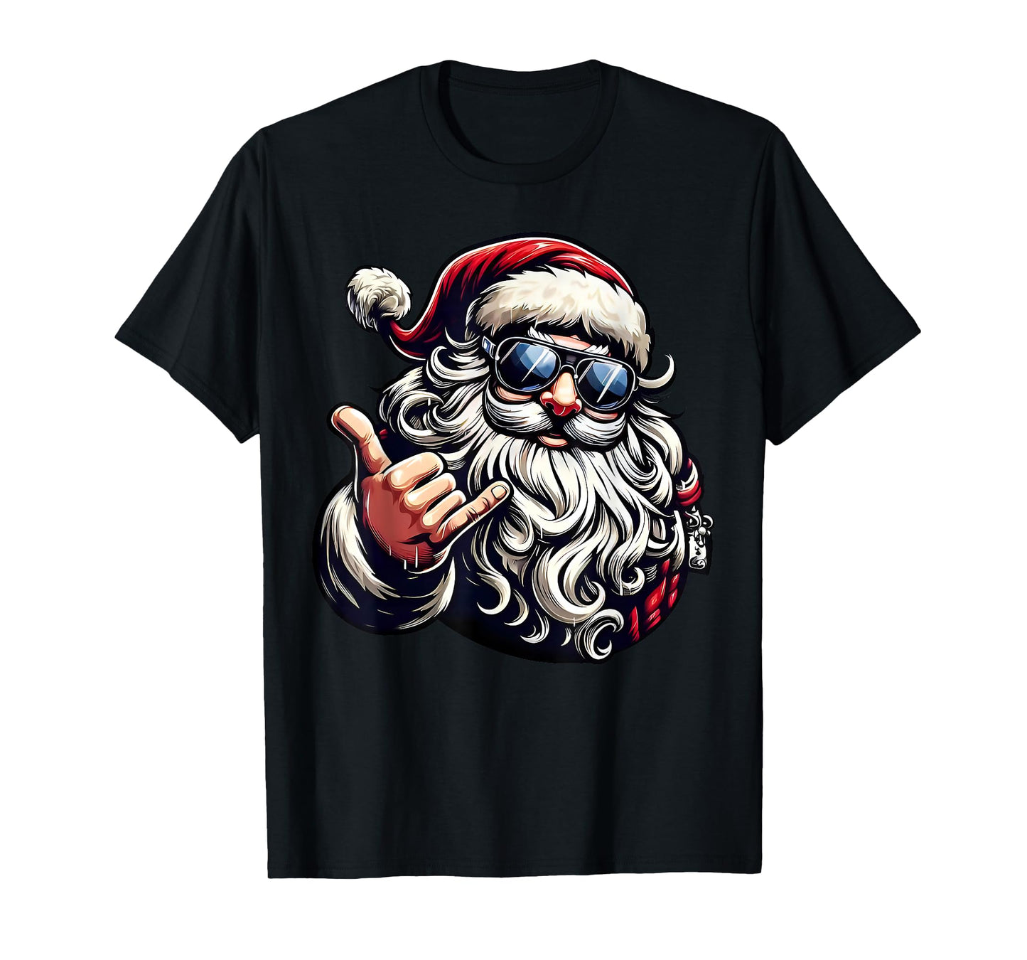 Funny Santa Sunglasses Merry Christmas Family Pajama Holiday T-Shirt