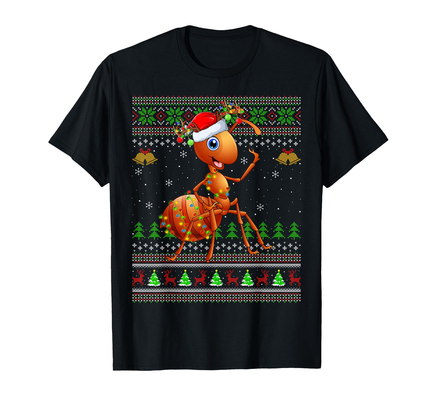 Funny Ant Ugly Christmas Sweaters Holiday Santa Cute Xmas T-Shirt