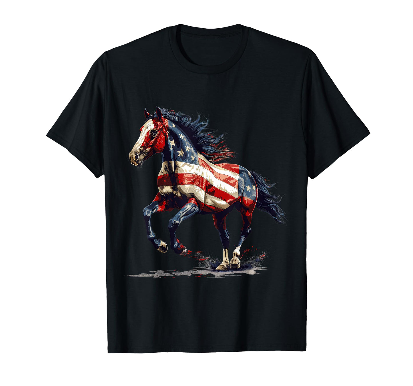 Patriotic Horse USA Flag Vintage Horse 4th Of July T-Shirt
