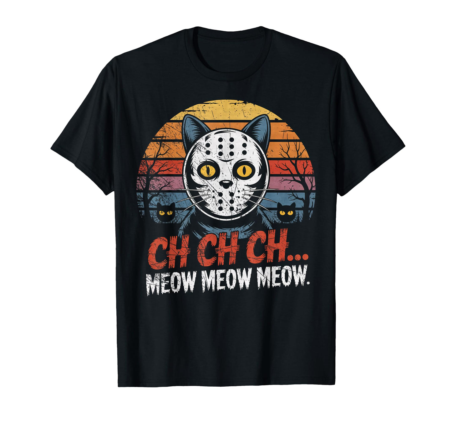 Vintage Retro Halloween Cat T-Shirt