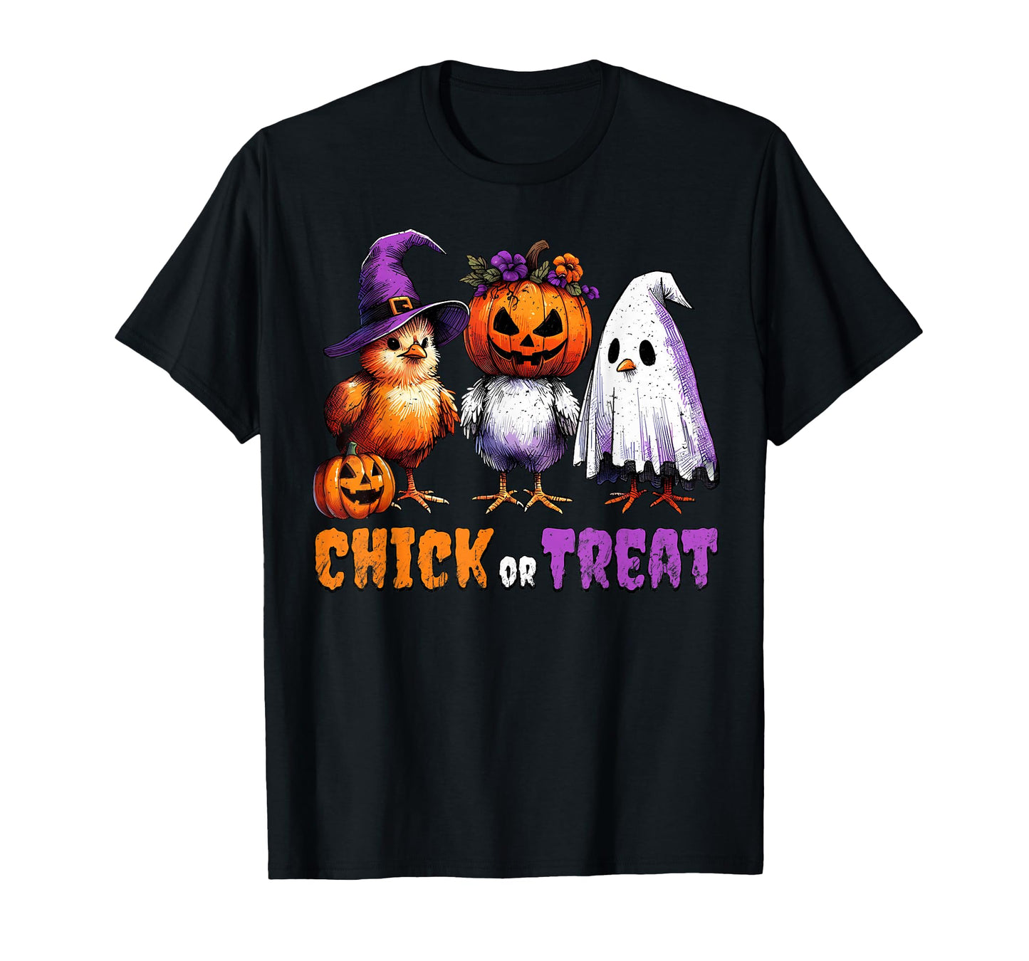 Chick Or Treat Funny Chicken Halloween Costume T-Shirt