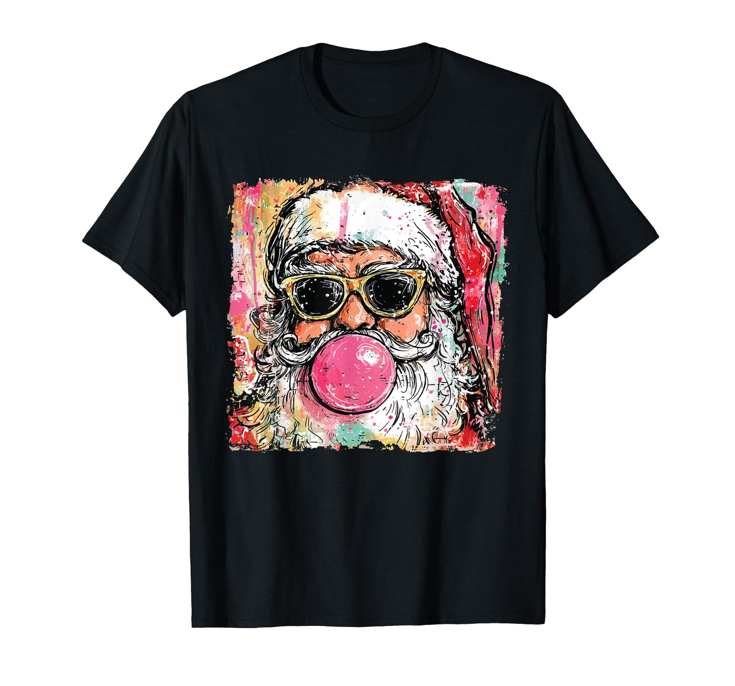 Vintage Funny Xmas Santa Claus Bubble Gum Christmas Holiday T-Shirt