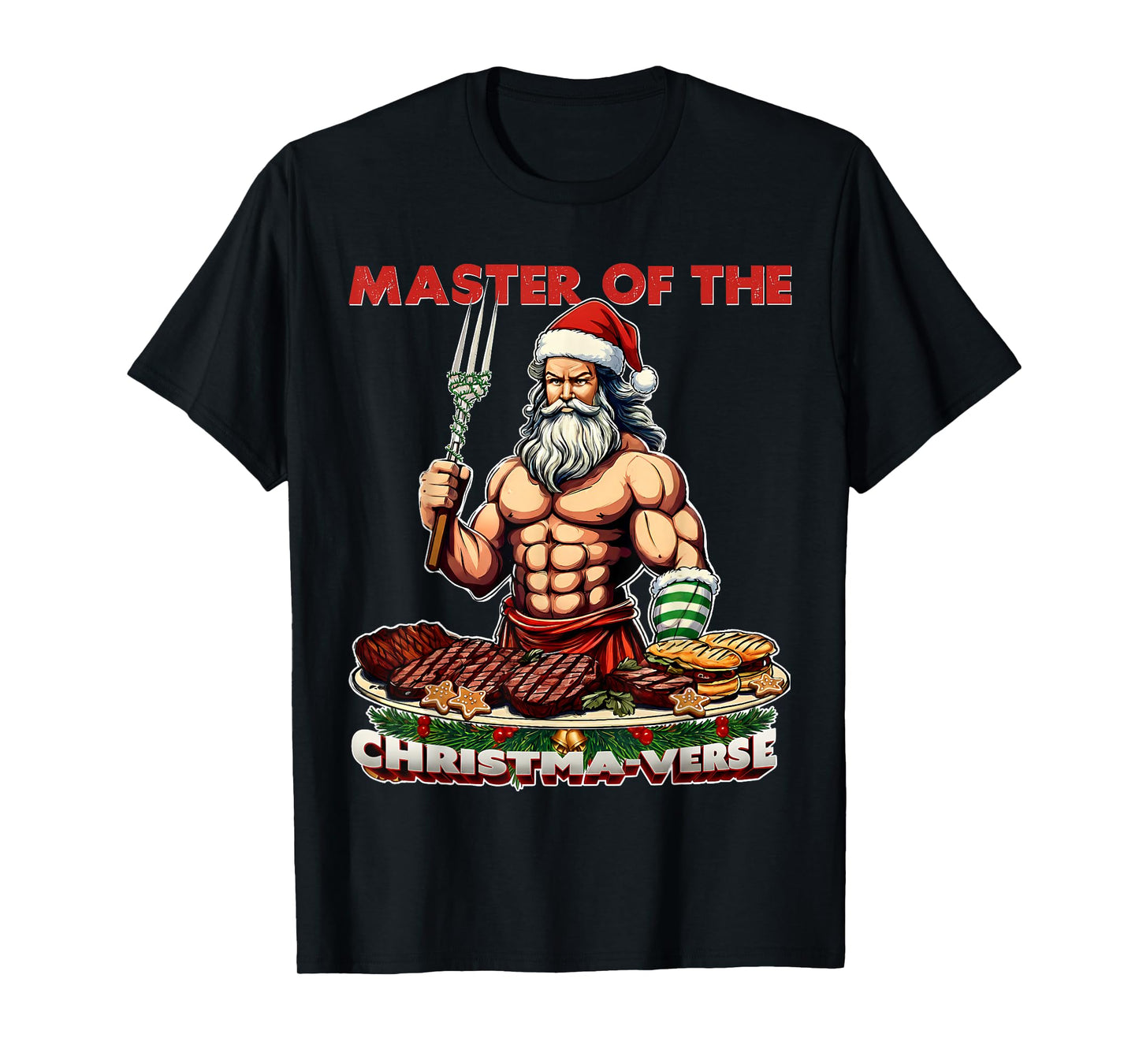 Master of The Cristma-Verse Funny Santa BBQ Men Christmas T-Shirt