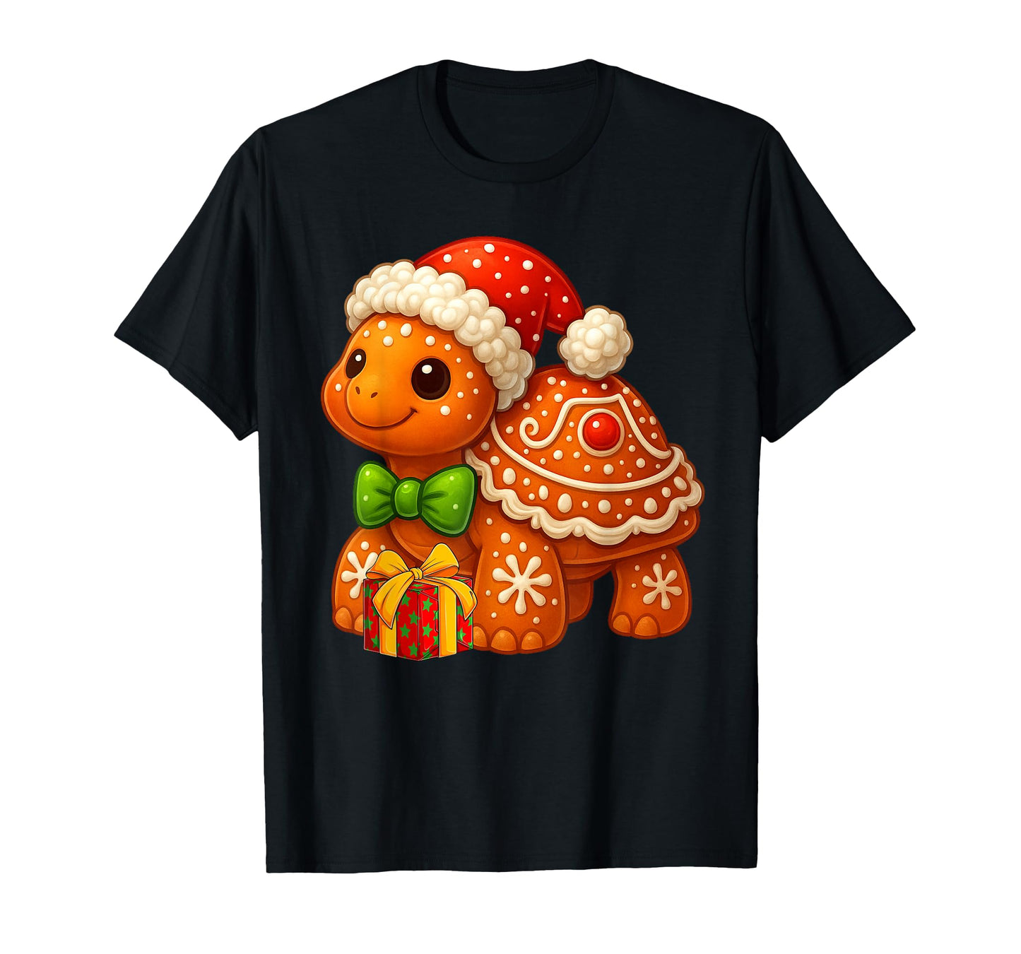 Funny Gingerbread Man Turtle Christmas Womens Mens Gifts T-Shirt