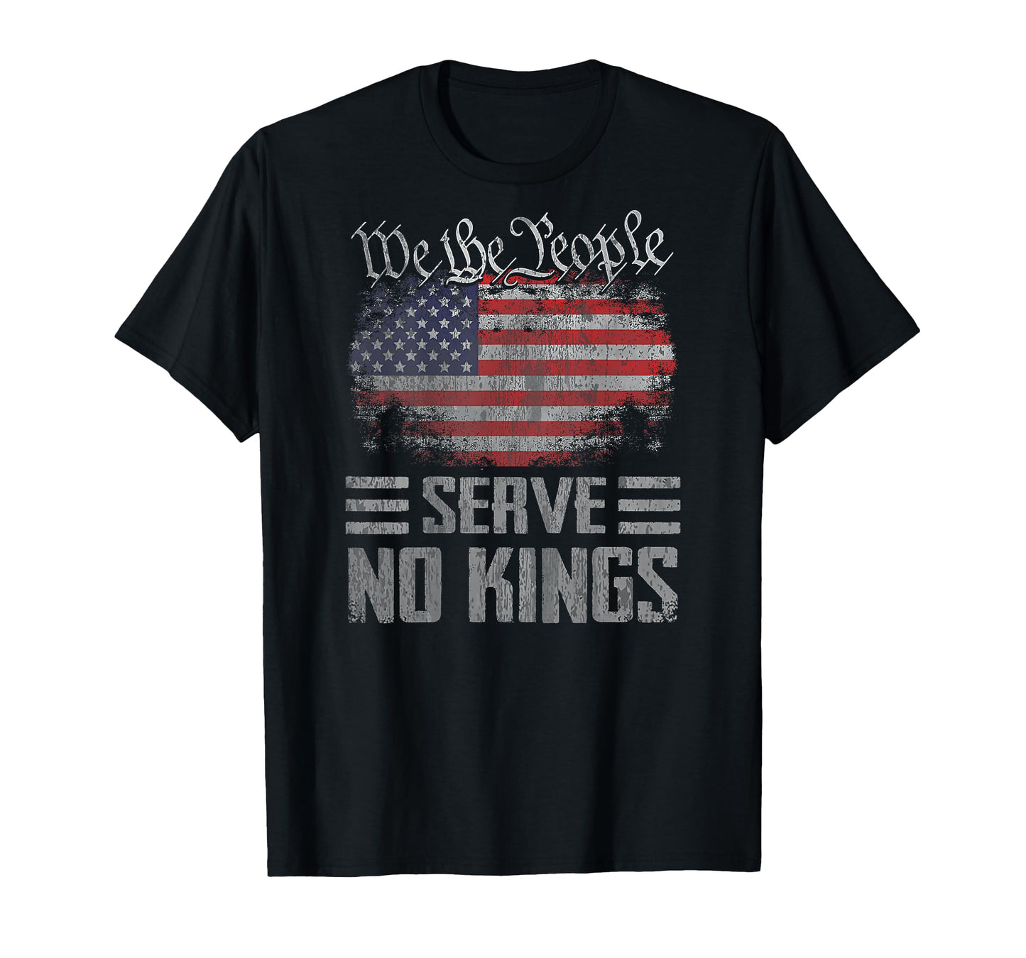 No Kings Day Shirt Vintage Patriotic No Kings 2025 (On Back) T-Shirt