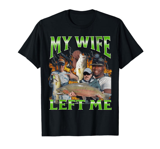 MildlyPerturbed Unisex-Adults Fishing Humorous Meme T-Shirt - Black, Small