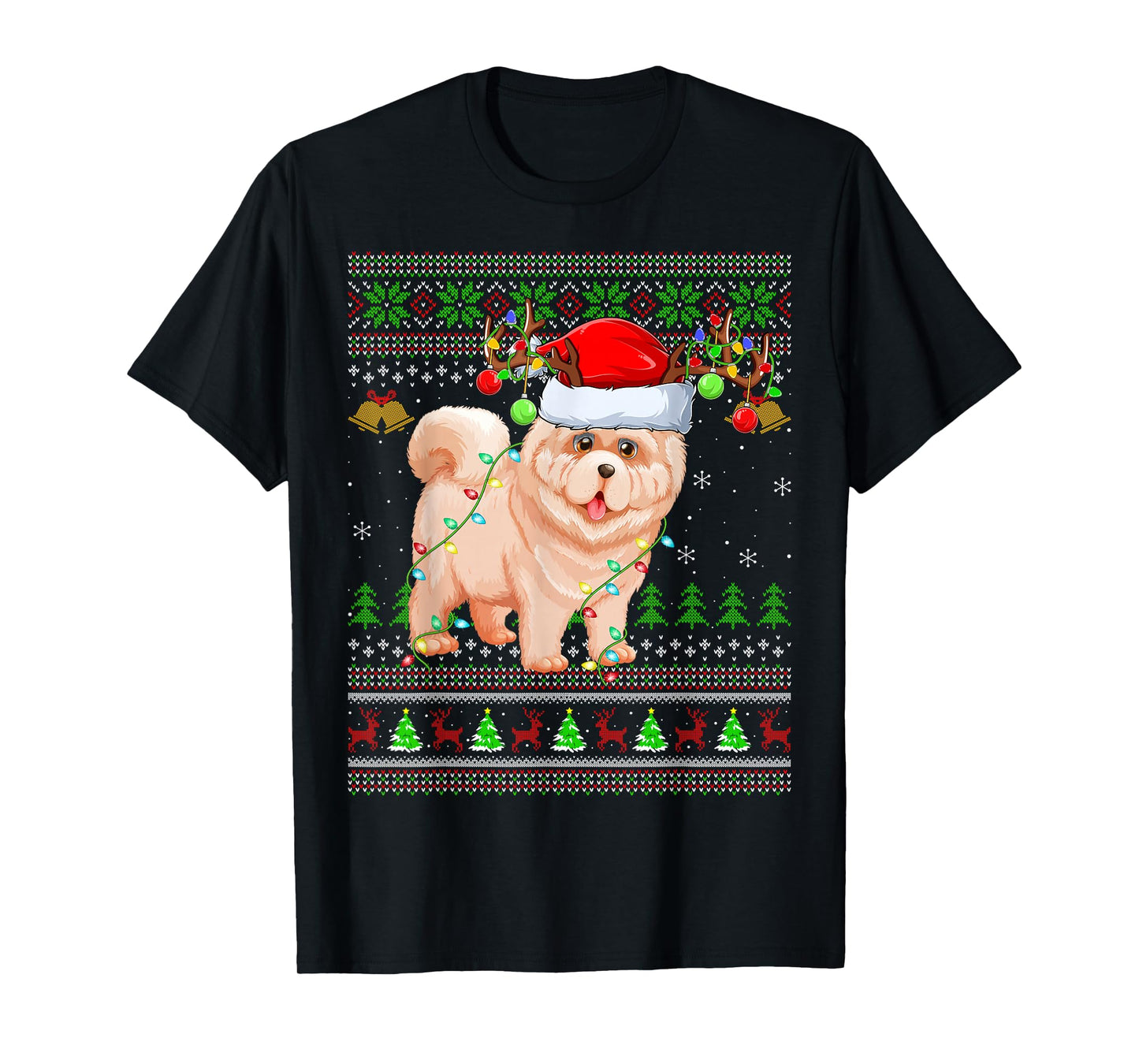 Chow Chow Dog Ugly Christmas Sweaters Holiday Santa Xmas T-Shirt
