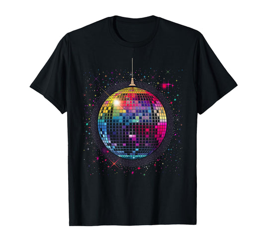 colored Disco Ball Vintage Retro House discoball cool party T-Shirt
