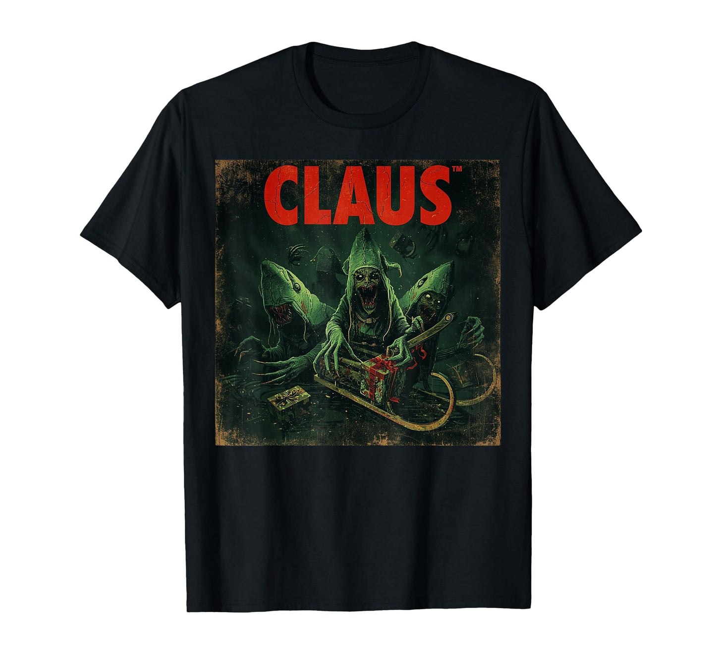 Creepy Claus Horror Christmas Dark Elf Top T-Shirt