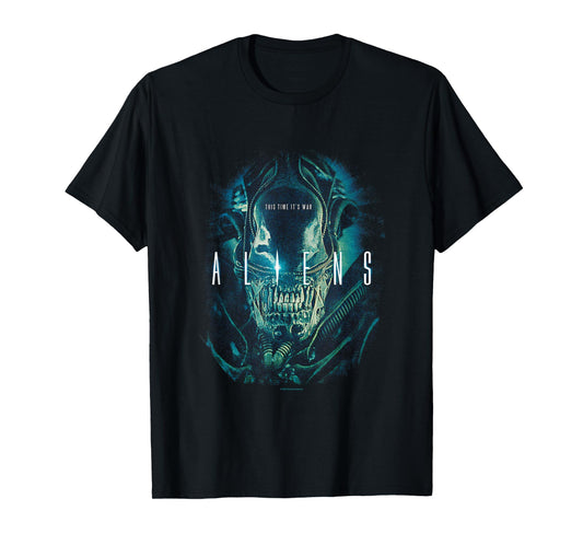 Aliens Iconic Xenomorph This Time It's War Big Chest Poster T-Shirt