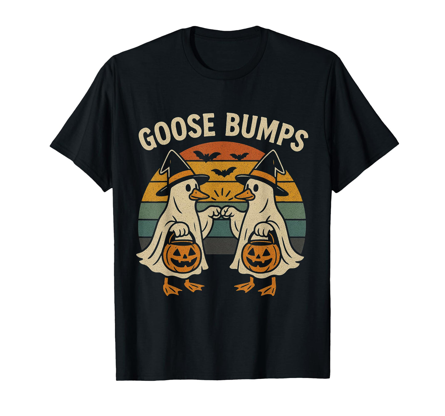 Goose Bumps Halloween Goose Ghost Pumpkin Goose Fist Bump T-Shirt