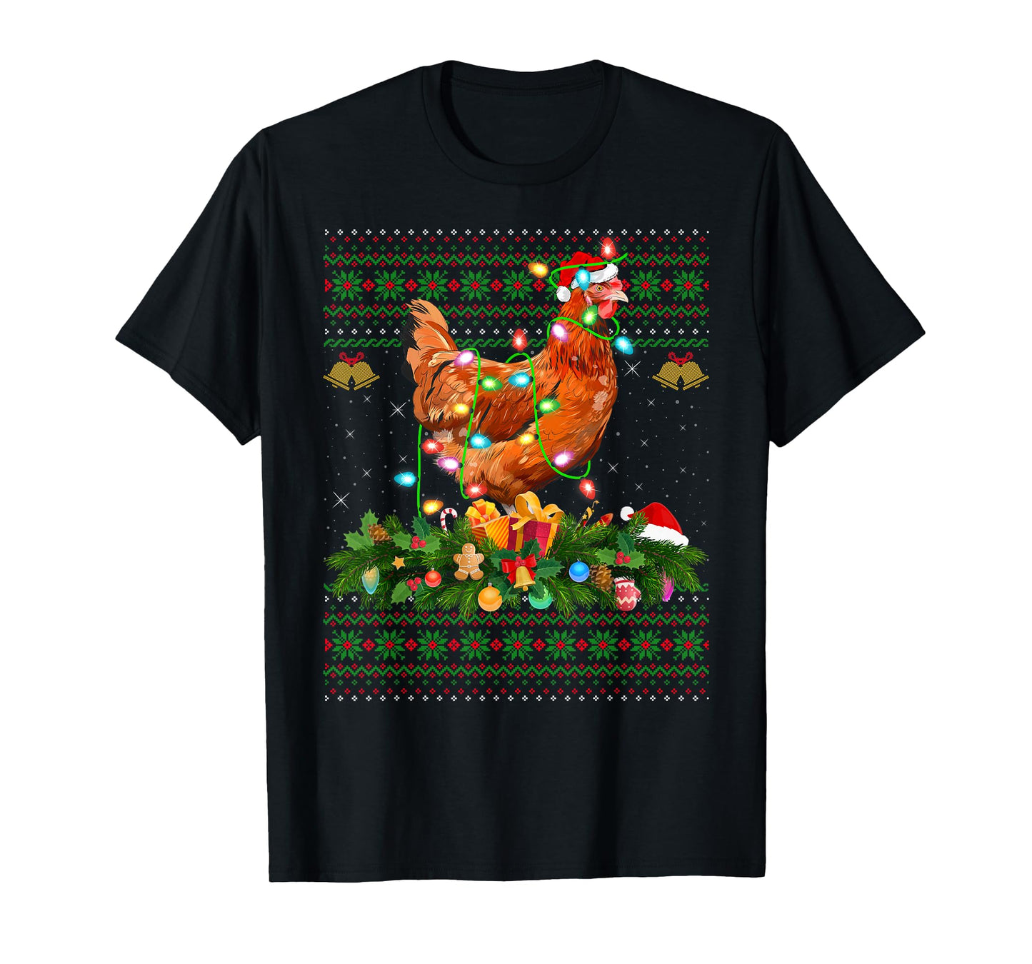Chicken Christmas Sweaters Farm Animal Chicken Ugly Xmas T-Shirt
