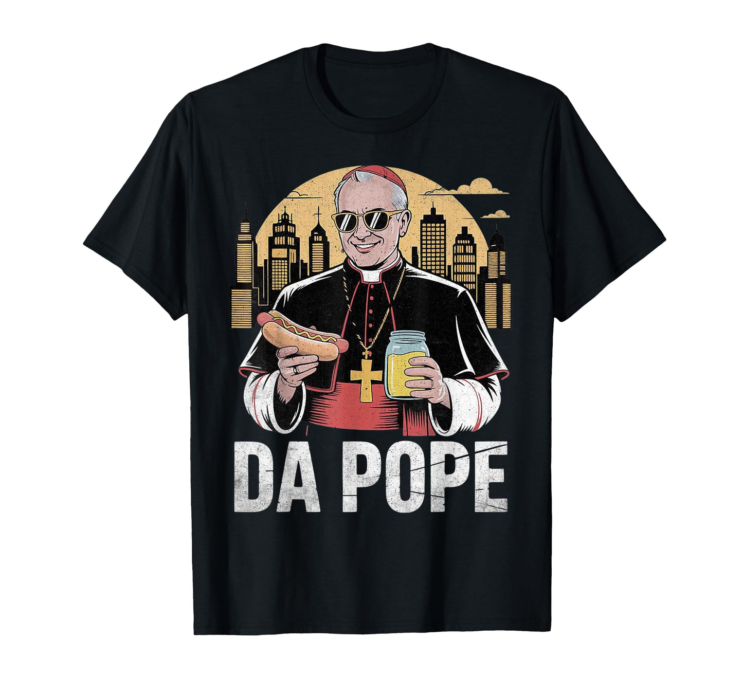 Da Pope From America Chicago Pope Leo XIV Funny Vintage T-Shirt