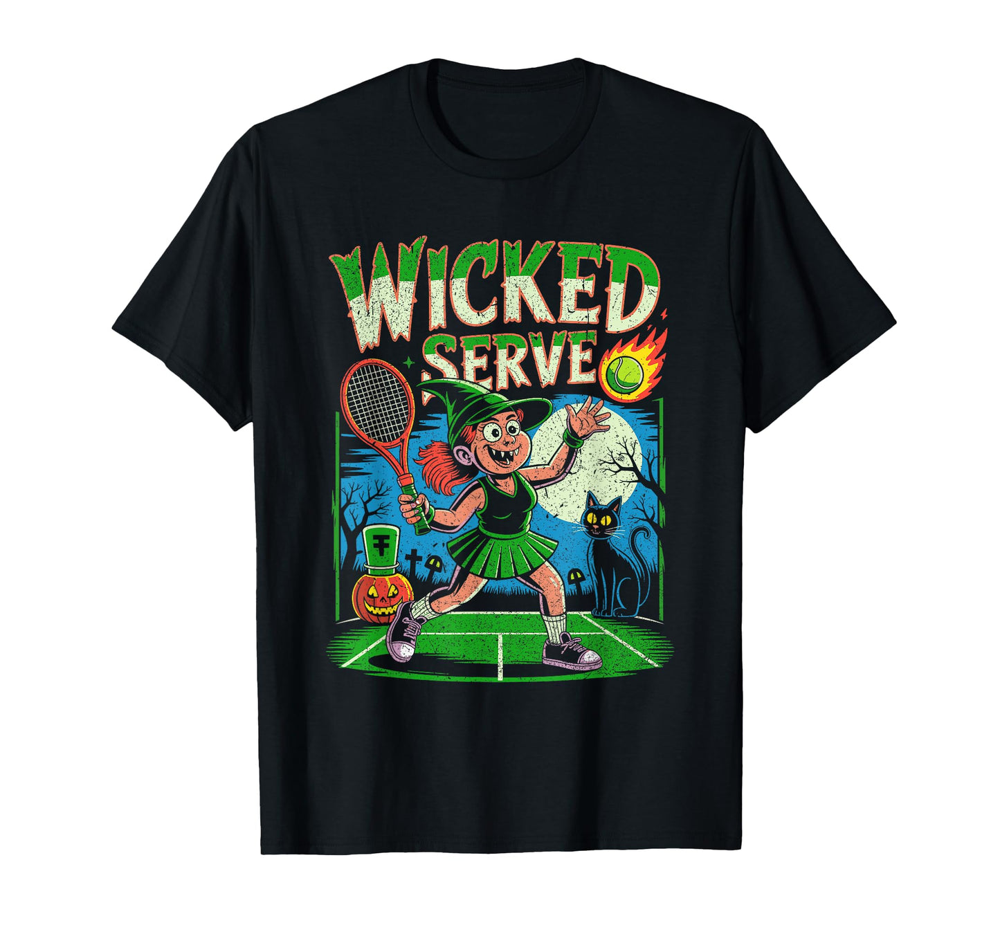 Wicked Serve Tennis Witch Halloween Fun Parody T-Shirt