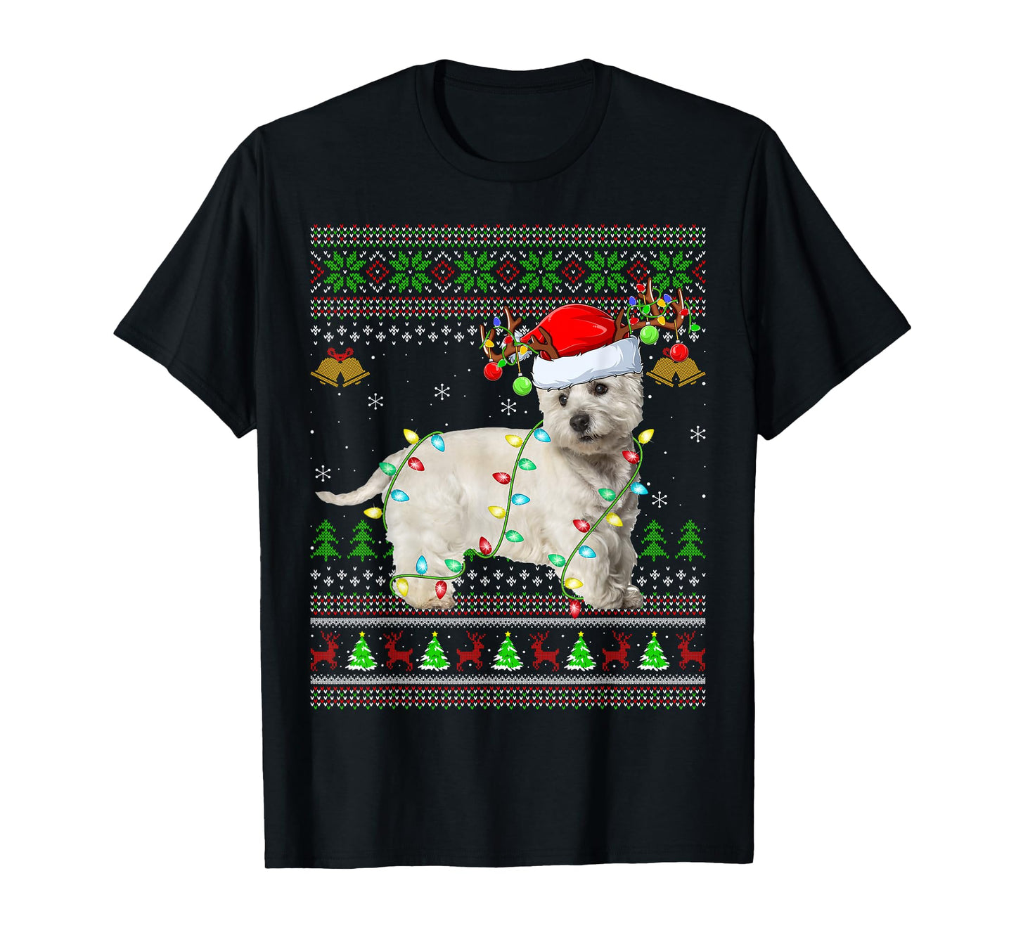 Westie Dog West Highland Terrier Ugly Christmas Sweater Xmas T-Shirt