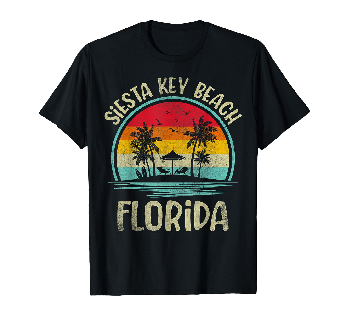 Siesta Key Beach Florida Palm Tree Family Summer Vacation T-Shirt