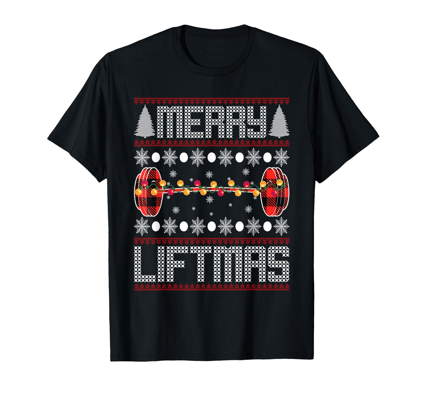 Xmas Apparel Merry Liftmas Christmas Gym Workout Weightlifting Fitness T-Shirt