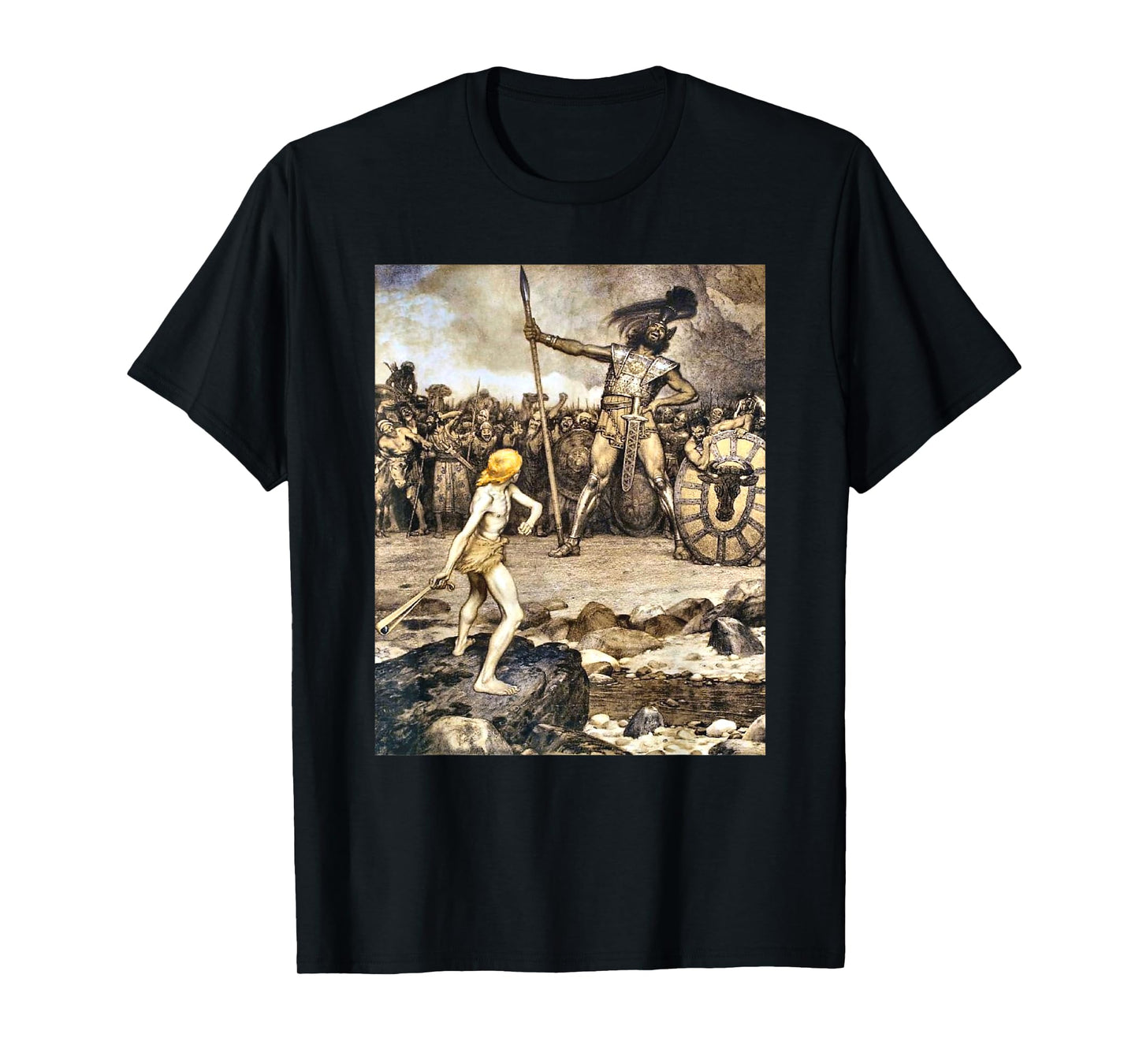 David And Goliath T-Shirt, Small, Black