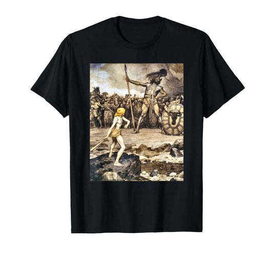 David And Goliath T-Shirt, Small, Black