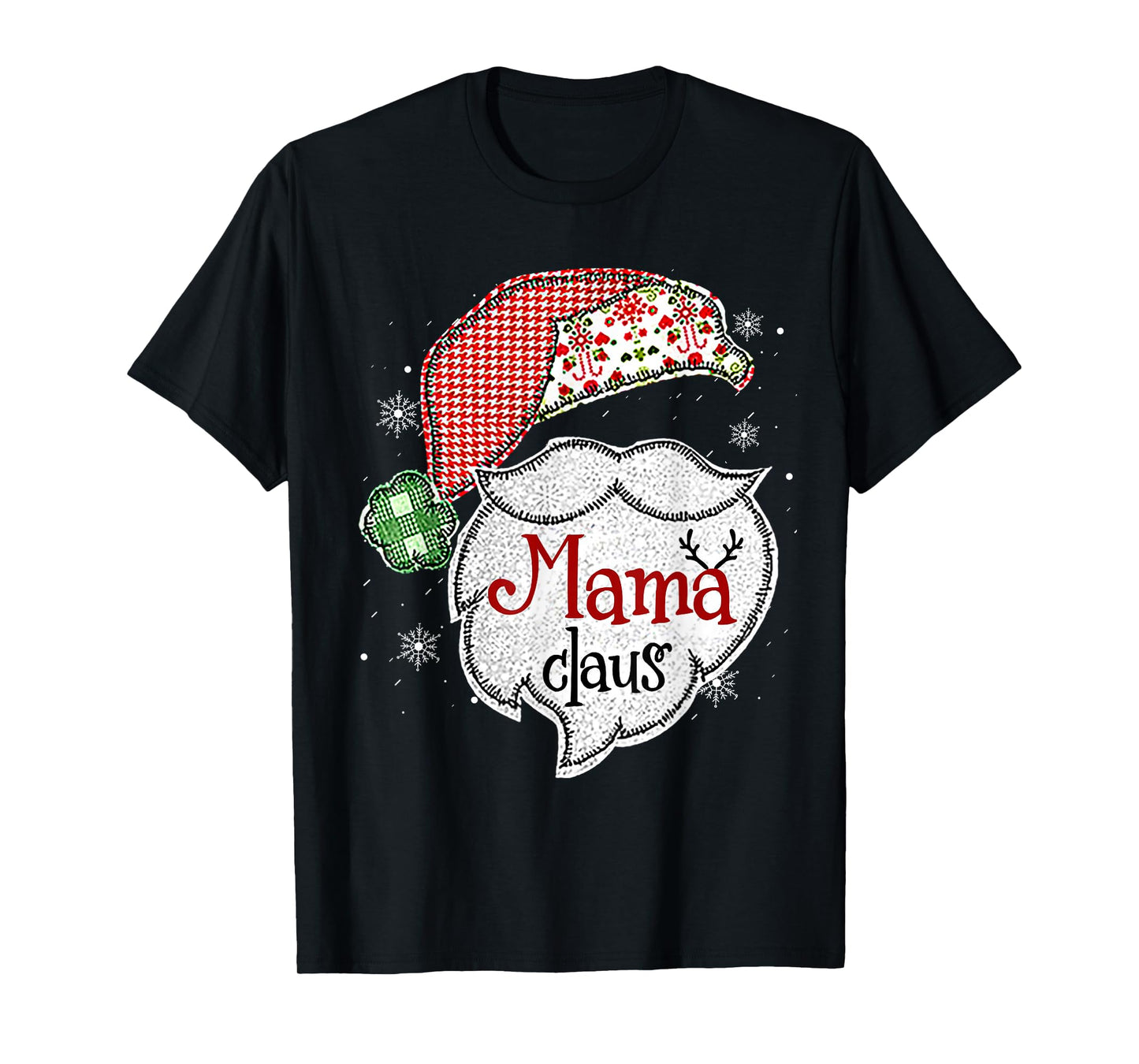 Mama Claus Christmas Lights Pajama Family Matching T-Shirt