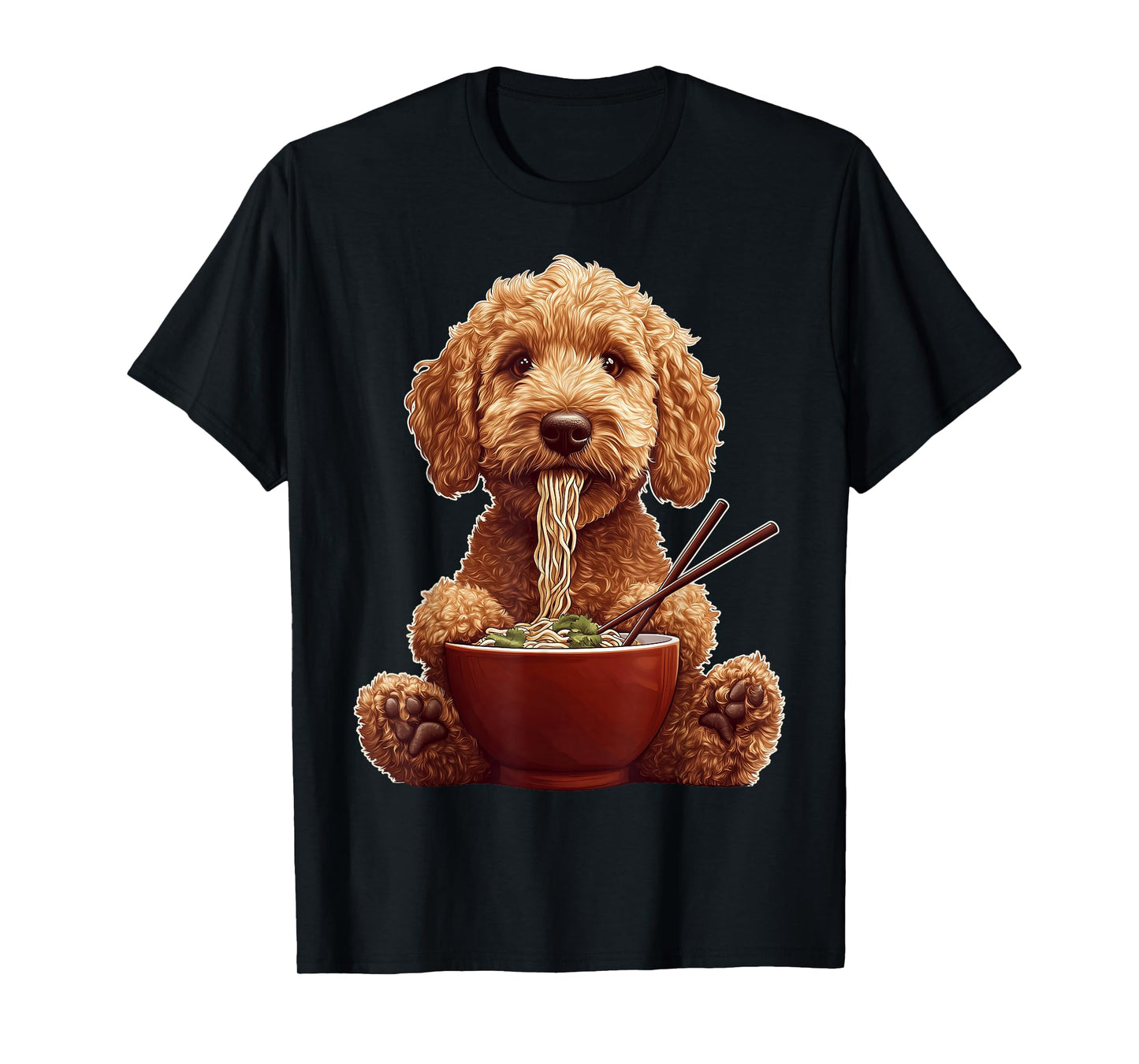 Golden Doodle Goldendoodle Dog Ramen Japanese Noodles T-Shirt