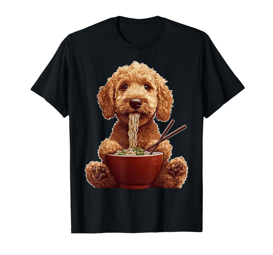 Golden Doodle Goldendoodle Dog Ramen Japanese Noodles T-Shirt