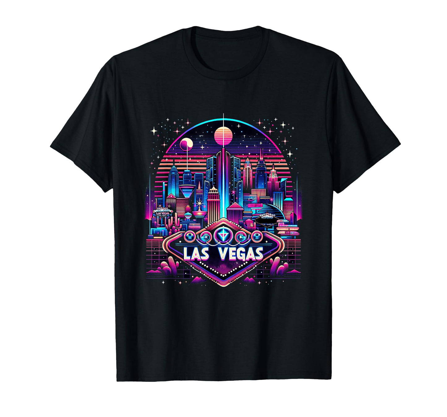 Las Vegas Nevada Shirt NV Family Trip 90s Retro City Skyline T-Shirt