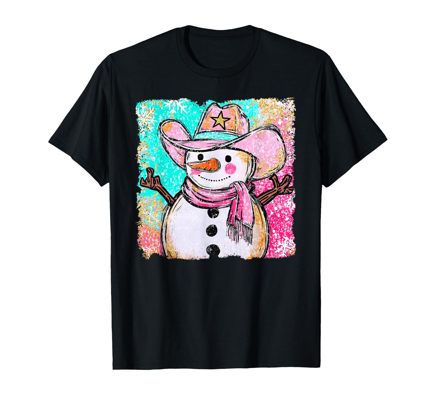 Funny Howdy Cowboy Snowman Western Merry Christmas 2025 T-Shirt