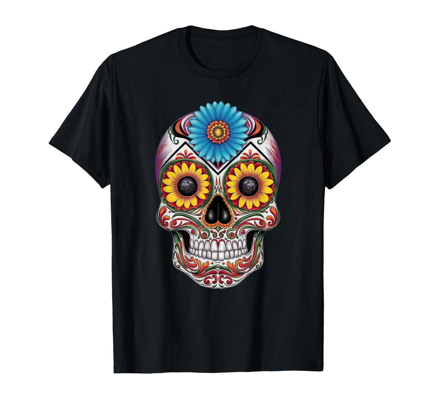 Sugar Skull Day of Dead Halloween Dia De Muertos T-Shirt