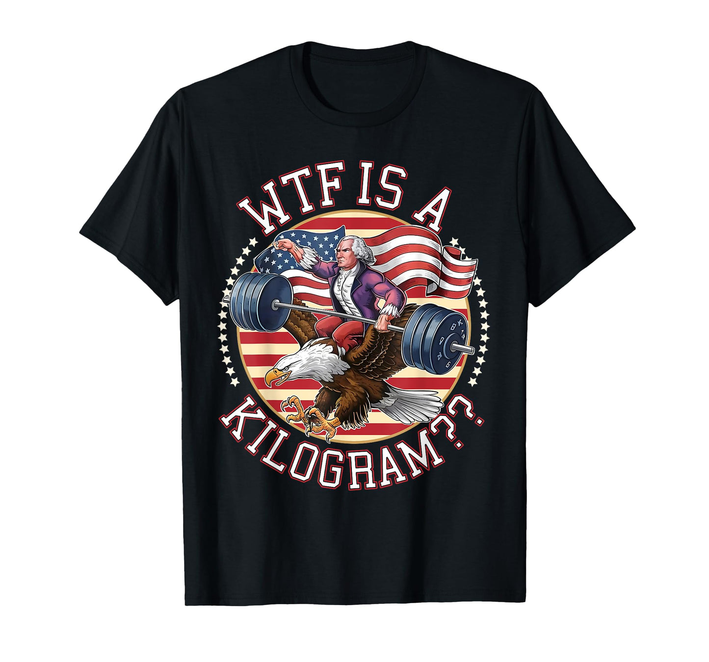 Retro WT-F Is A Kilogram Patriotic Weightlifting 4th of July T-Shirt
