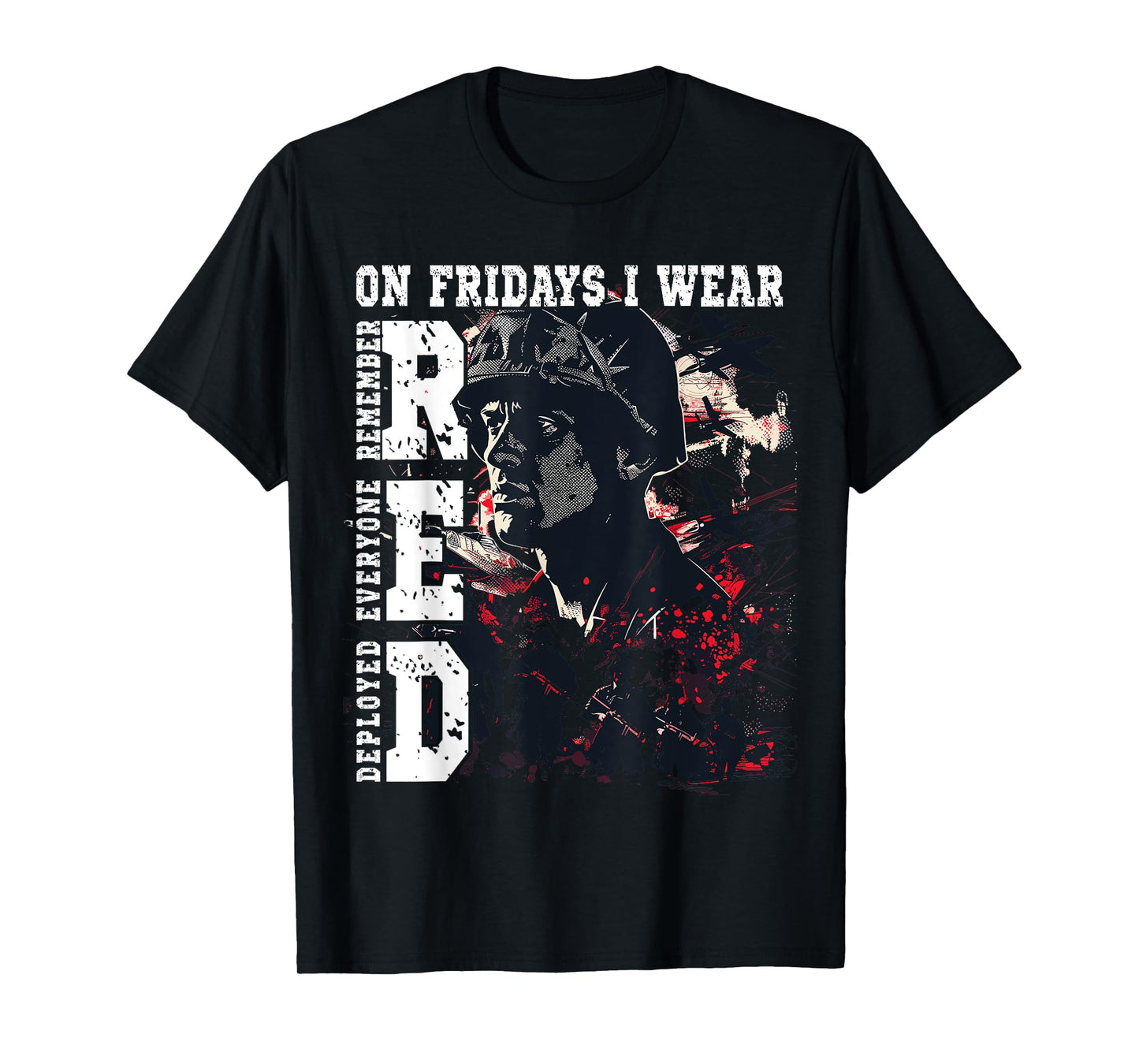 On Fridays I Wear Red USA Support American Troops T-Shirt