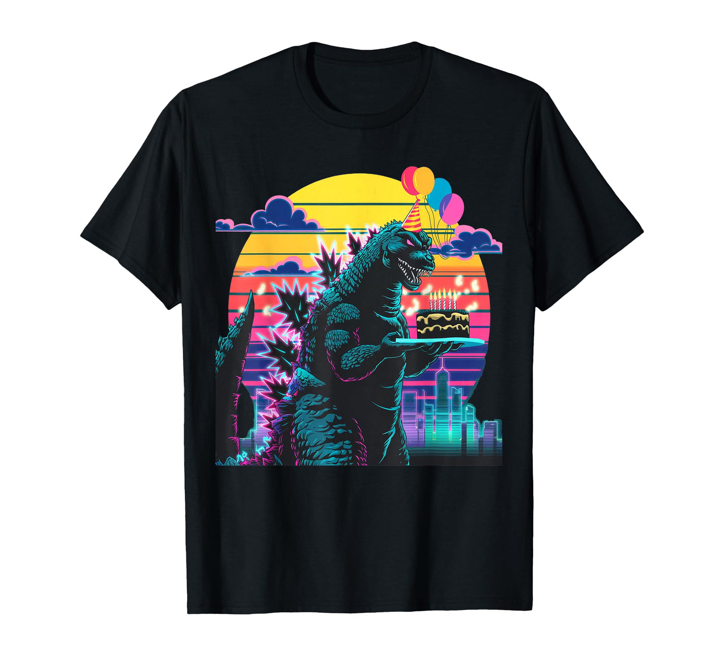 Cute Happy Birthday Japanese Kaiju Monster Party Birthday T-Shirt